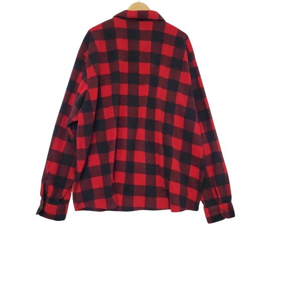 Wrangler Premium Quality Men’s Red Black Buffalo Plaid Flannel Shacket Shirt 3XL - Picture 2 of 7